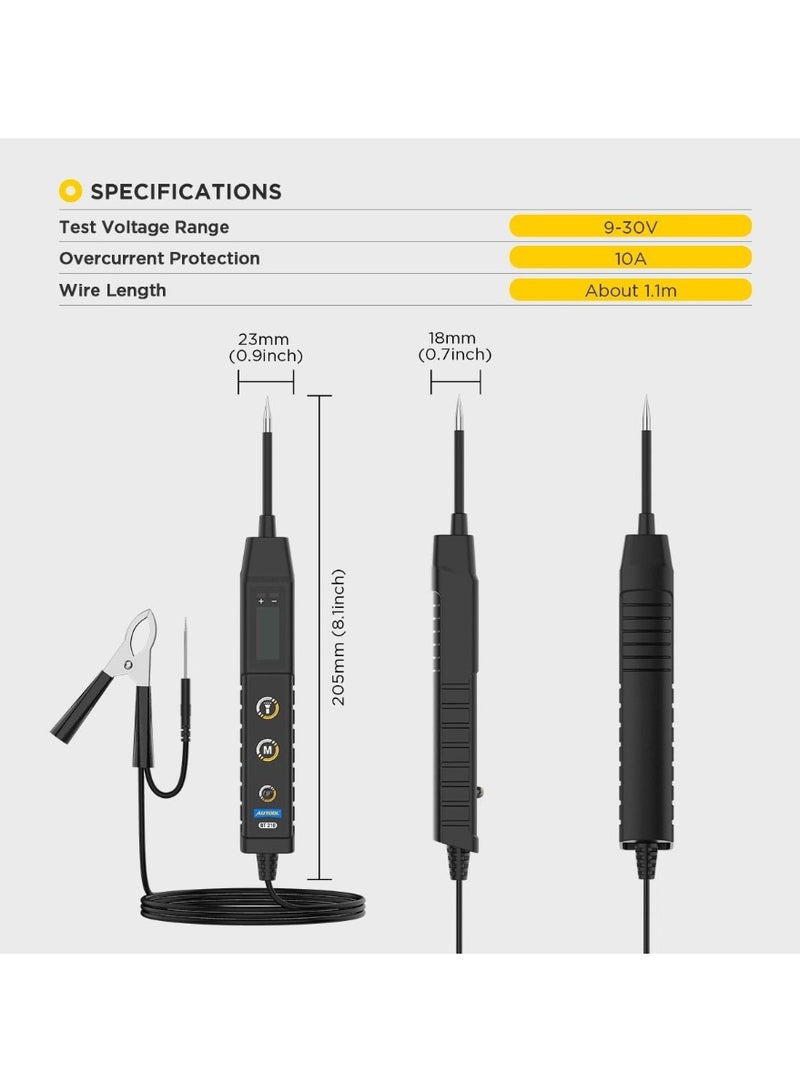 أوتول جهاز AUTOOL BT210 متعدد الوظائف لفحص دوائر كهرباء السيارات 9-30 فولت مع قياس الجهد، الاستمرارية، القطبية، ودرجة الحرارة - Image 3